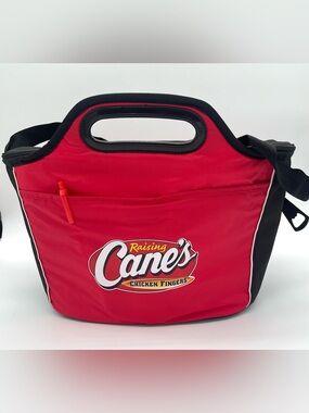 Raising Cane's Chicken Fingers Insulated Cooler Bag W/ Strap Red Bottle Opener